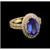 Image 1 : 2.48 ctw Tanzanite and Diamond Ring - 14KT Yellow Gold