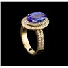 Image 4 : 2.48 ctw Tanzanite and Diamond Ring - 14KT Yellow Gold