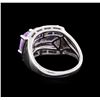 Image 3 : Crayola 2.10 ctw Pink Amethyst and White Sapphire Ring - .925 Silver
