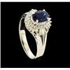 Image 4 : 1.15 ctw Sapphire and Diamond Ring - Platinum