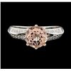 Image 2 : 1.94 ctw Morganite and Diamond Ring - 18KT White Gold