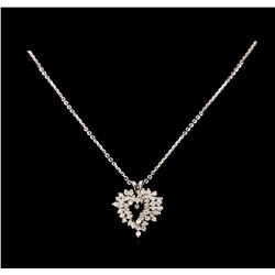 14KT White Gold 0.55 ctw Diamond Pendant With Chain