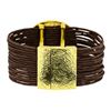 Image 3 : Multi Strand Cord Medallion Bracelet - Gold Plated