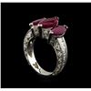 Image 4 : 3.08 ctw Ruby and Diamond Ring - 18KT White Gold