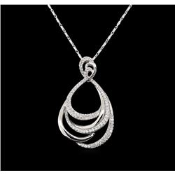 14KT White Gold 0.85 ctw Diamond Pendant With Chain