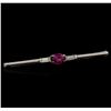 Image 1 : 1.07 ctw Pink Sapphire and Diamond Pin - Platinum