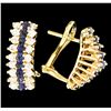 Image 2 : 1.00 ctw Sapphire and Diamond Earrings - 14KT Yellow Gold
