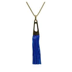 Leather Tassel Chain Necklace - Gold Plated