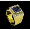 Image 4 : 4.17 ctw Sapphire and Diamond Ring - 18KT Yellow Gold