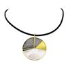 Image 2 : Tri Color Hand Painted Medallion Necklace - Gold Plated