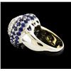 Image 3 : 5.20 ctw Sapphire and Diamond Ring - 18KT White Gold