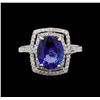 Image 2 : 2.84 ctw Tanzanite and Diamond Ring - 14KT White Gold