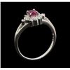 Image 4 : 0.30 ctw Ruby and Diamond Ring - Platinum