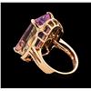 Image 3 : 17.17 ctw Kunzite and Diamond Ring - 14KT Rose Gold