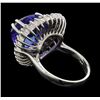 Image 3 : 12.81 ctw Tanzanite and Diamond Ring - 14KT White Gold