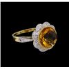 Image 1 : 4.56 ctw Citrine and Diamond Ring - 14KT Yellow Gold