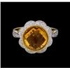 Image 2 : 4.56 ctw Citrine and Diamond Ring - 14KT Yellow Gold