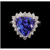 Image 2 : 1.4 ctw Tanzanite and Diamond Ring - 14KT White Gold