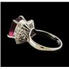 Image 3 : 4 ctw Pink Tourmaline and Diamond Ring - Platinum