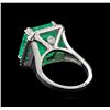 Image 3 : GIA Cert 12.69 ctw Emerald and Diamond Ring - 14KT White Gold