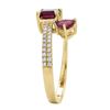 Image 2 : 1.43 ctw Bi-Color Tourmaline and Diamond Ring - 14KT Yellow Gold