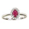 Image 1 : 0.51 ctw Ruby and Diamond Ring - 14KT White Gold