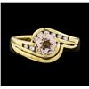 Image 2 : 0.70 ctw Morganite and Diamond Ring - 14KT Yellow Gold