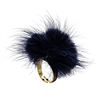 Image 3 : Mink Fur Adjustable Ring - Gold Plated