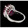 Image 3 : 6.33 ctw Ruby and Diamond Ring - 14KT White Gold