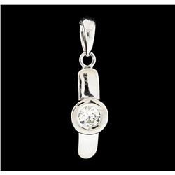 0.10 ctw Diamond Pendant - 14KT White Gold