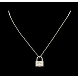 Tiffany & Co. Sterling Siler Lock Pendant With Chain