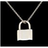 Image 3 : Tiffany & Co. Sterling Siler Lock Pendant With Chain