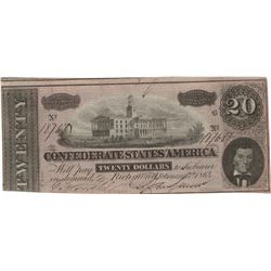 1864 $20 Confederate States of America Bank Note