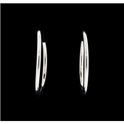 14KT White Gold Circle Earrings