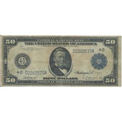 1914 $50 VG Federal Reserve Note