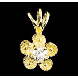 0.06 ctw Diamond Pendant - 14KT Yellow Gold