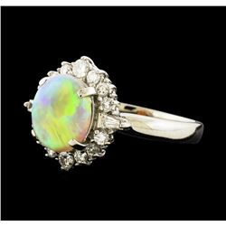 1.72 ctw Opal and Diamond Ring - Platinum