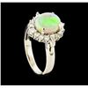 Image 4 : 1.72 ctw Opal and Diamond Ring - Platinum