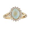 Image 1 : 0.92 ctw Opal and Diamond Ring - 14KT Yellow Gold