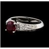 Image 1 : 1.37 ctw Ruby and Diamond Ring - 18KT White Gold