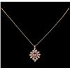 Image 1 : 1.32 ctw Tourmaline and Diamond Pendant With Chain - 14KT Rose Gold