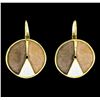 Image 1 : Tri Color Hand Painted Medallion Earrings - Gold Plated