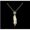 Image 2 : Panther Pearl Tassel Necklace - Gold Plated