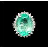 Image 2 : GIA Cert 8.68 ctw Emerald and Diamond Ring - 14KT White Gold