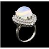 Image 4 : 9.78 ctw Opal and Diamond Ring - 14KT White Gold