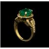 Image 4 : 14KT Yellow Gold 2.84 ctw Emerald and Diamond Ring