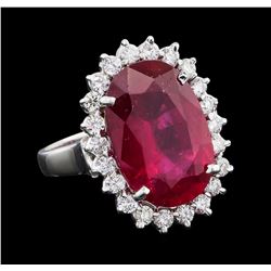 10.65 ctw Ruby and Diamond Ring - 14KT White Gold