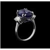 Image 3 : 10.42 ctw Sapphire and Diamond Ring - 14KT White Gold