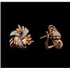 Image 2 : 14KT Rose Gold 0.50 ctw Diamond Earrings