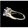 Image 3 : 4.35 ctw Tanzanite and Diamond Ring - Platinum